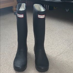 Black hunter rain boots